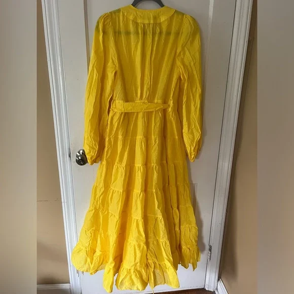 NWT Banana Republic Yellow Wrap Dress - Picture 3 of 5